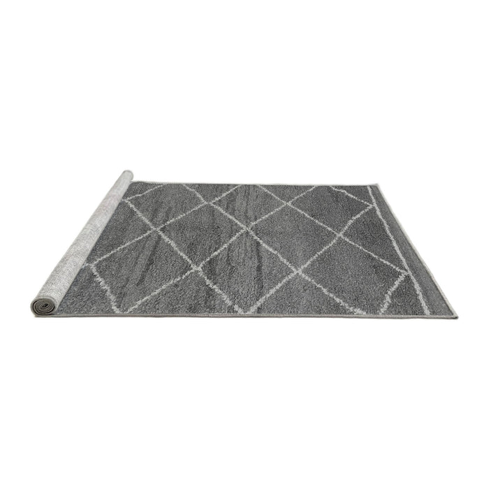 Sideview of Machine Washable Abstract Gray Modern Rug, wshabs1795gry