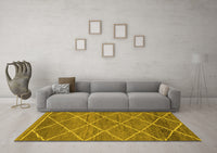 Machine Washable Abstract Yellow Modern Rug, wshabs1795yw