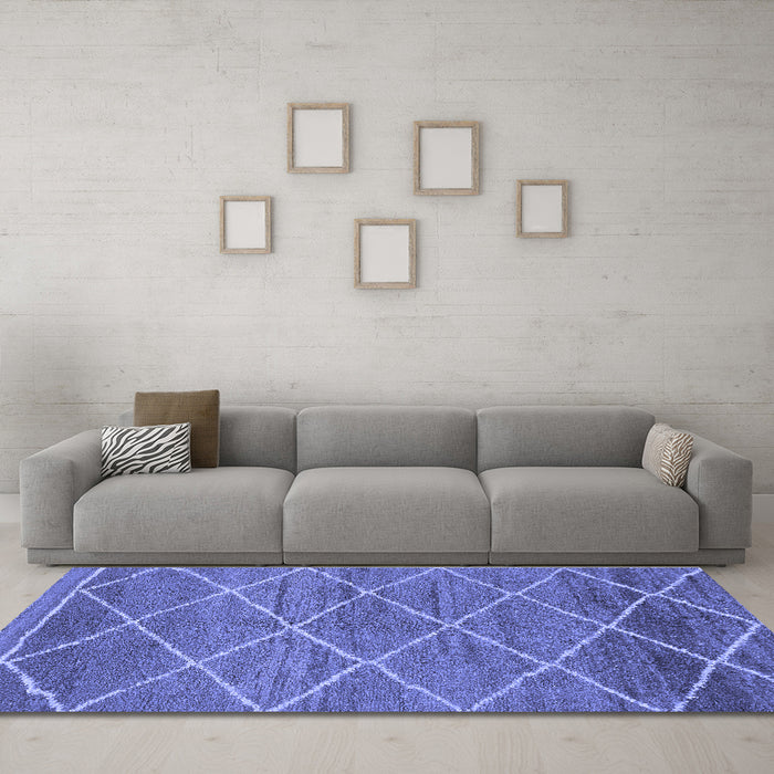 Machine Washable Abstract Blue Modern Rug in a Living Room, wshabs1795blu
