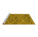 Sideview of Machine Washable Abstract Yellow Modern Rug, wshabs1795yw