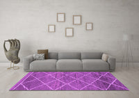 Machine Washable Abstract Purple Modern Rug, wshabs1795pur