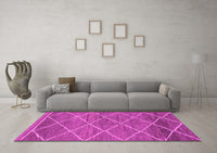 Machine Washable Abstract Pink Modern Rug, wshabs1795pnk