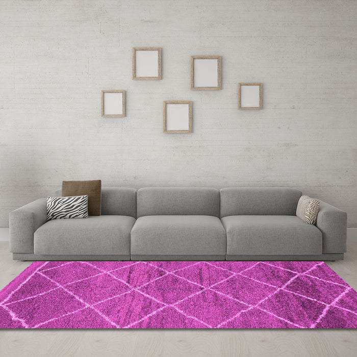 Machine Washable Abstract Pink Modern Rug in a Living Room, wshabs1795pnk