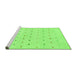 Sideview of Machine Washable Solid Green Modern Area Rugs, wshabs1796grn