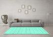 Machine Washable Solid Turquoise Modern Area Rugs in a Living Room,, wshabs1796turq