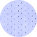 Round Machine Washable Solid Blue Modern Rug, wshabs1796blu