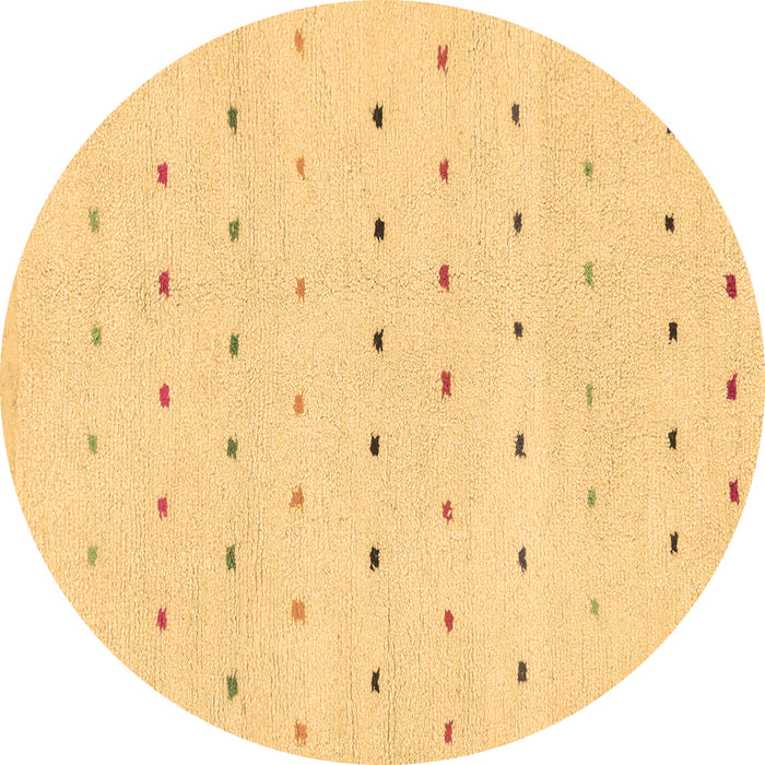 Round Machine Washable Solid Brown Modern Rug, wshabs1796brn
