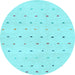 Round Machine Washable Solid Light Blue Modern Rug, wshabs1796lblu