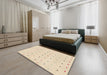 Abstract Golden Blonde Gold Solid Rug in a Bedroom, abs1796