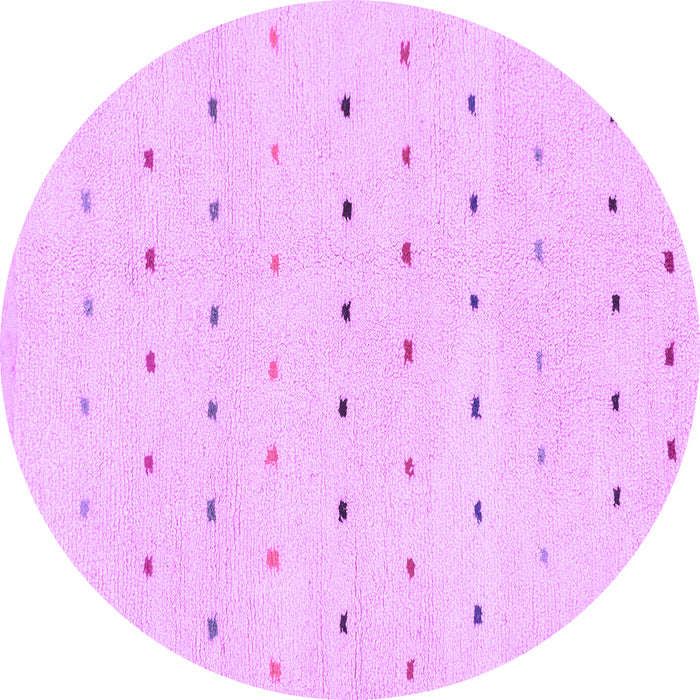 Round Solid Purple Modern Rug, abs1796pur