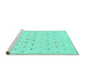 Sideview of Machine Washable Solid Turquoise Modern Area Rugs, wshabs1796turq