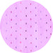 Round Machine Washable Solid Purple Modern Area Rugs, wshabs1796pur