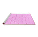 Sideview of Machine Washable Solid Pink Modern Rug, wshabs1796pnk