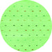 Round Machine Washable Solid Green Modern Area Rugs, wshabs1796grn