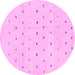 Round Machine Washable Solid Pink Modern Rug, wshabs1796pnk