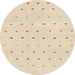 Round Abstract Golden Blonde Gold Solid Rug, abs1796