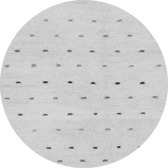 Round Machine Washable Solid Gray Modern Rug, wshabs1796gry