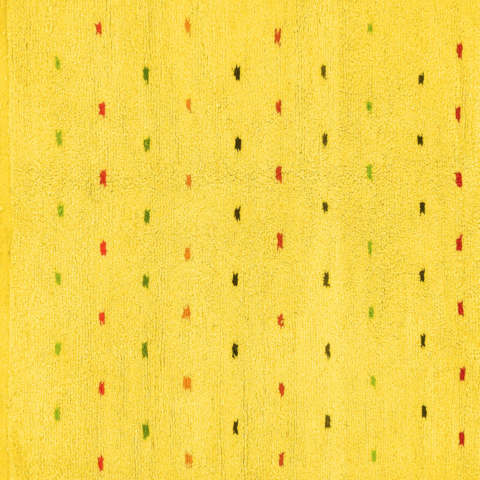 Square Machine Washable Solid Yellow Modern Rug, wshabs1796yw