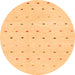 Round Solid Orange Modern Rug, abs1796org