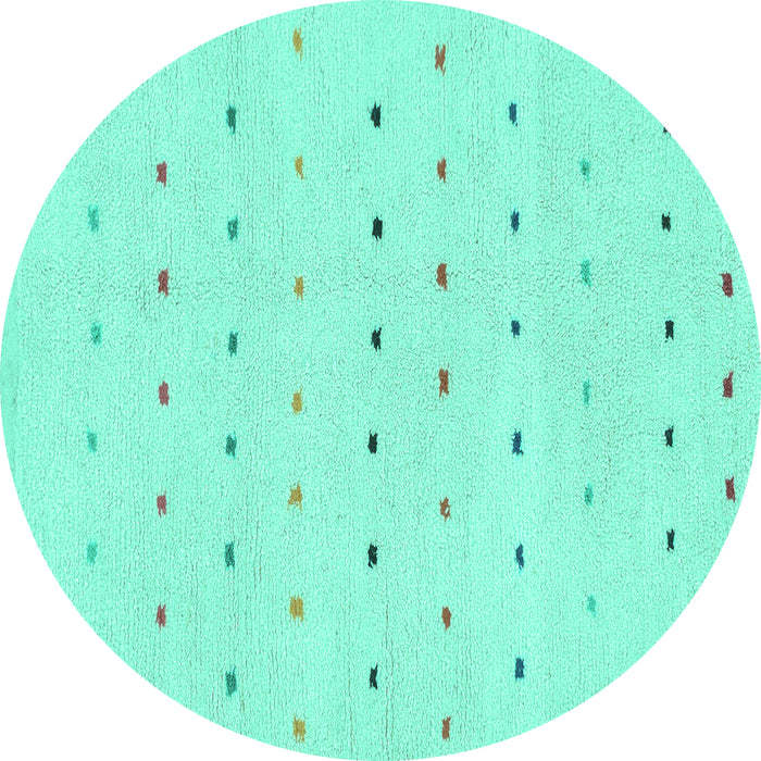 Round Solid Turquoise Modern Rug, abs1796turq