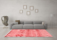 Machine Washable Solid Red Modern Rug, wshabs1797red