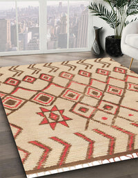 Abstract Chocolate Brown Solid Rug, abs1797