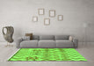 Machine Washable Solid Green Modern Area Rugs in a Living Room,, wshabs1797grn