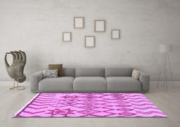 Machine Washable Solid Purple Modern Area Rugs in a Living Room, wshabs1797pur
