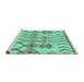 Sideview of Machine Washable Solid Turquoise Modern Area Rugs, wshabs1797turq