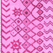 Square Machine Washable Solid Pink Modern Rug, wshabs1797pnk