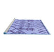 Sideview of Machine Washable Solid Blue Modern Rug, wshabs1797blu