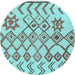 Round Solid Light Blue Modern Rug, abs1797lblu