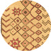 Round Solid Brown Modern Rug, abs1797brn