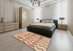 Machine Washable Abstract Chocolate Brown Rug in a Bedroom, wshabs1797