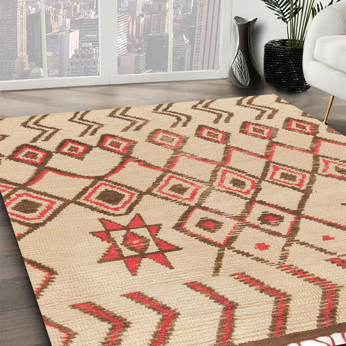 Abstract Chocolate Brown Solid Rug in Family Room, abs1797