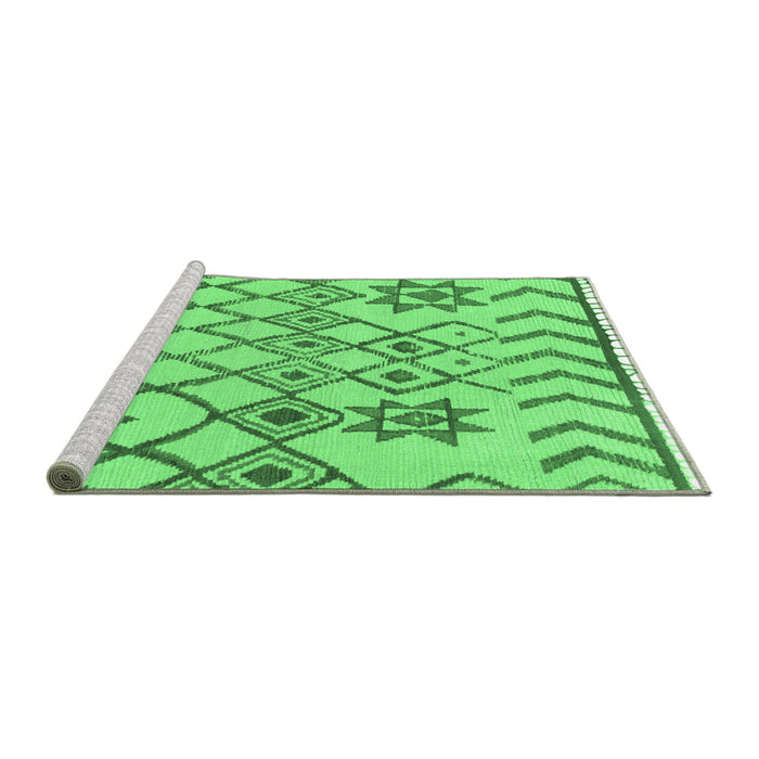 Sideview of Machine Washable Solid Emerald Green Modern Area Rugs, wshabs1797emgrn