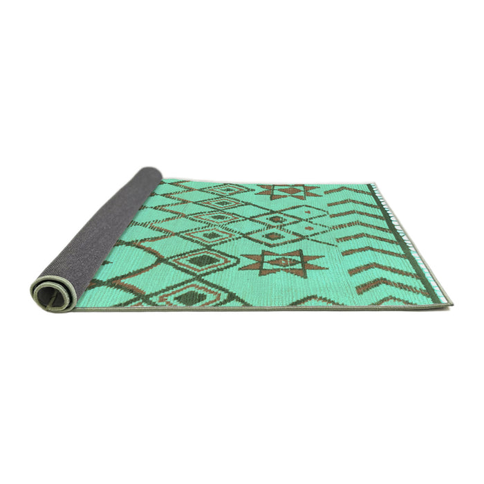 Sideview of Solid Turquoise Modern Rug, abs1797turq