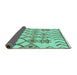 Sideview of Solid Turquoise Modern Rug, abs1797turq