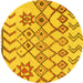 Round Solid Yellow Modern Rug, abs1797yw