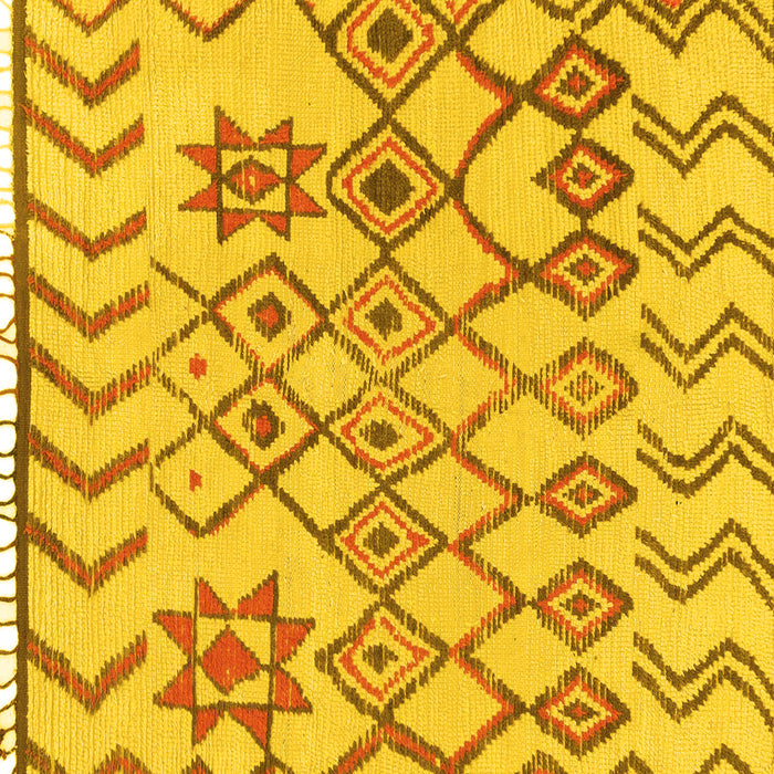 Square Solid Yellow Modern Rug, abs1797yw