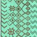 Square Solid Turquoise Modern Rug, abs1797turq