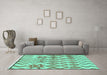 Machine Washable Solid Turquoise Modern Area Rugs in a Living Room,, wshabs1797turq