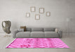 Machine Washable Solid Pink Modern Rug in a Living Room, wshabs1797pnk