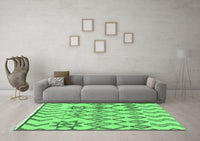 Machine Washable Solid Emerald Green Modern Rug, wshabs1797emgrn