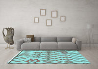 Machine Washable Solid Light Blue Modern Rug, wshabs1797lblu