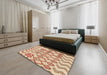 Abstract Chocolate Brown Solid Rug in a Bedroom, abs1797