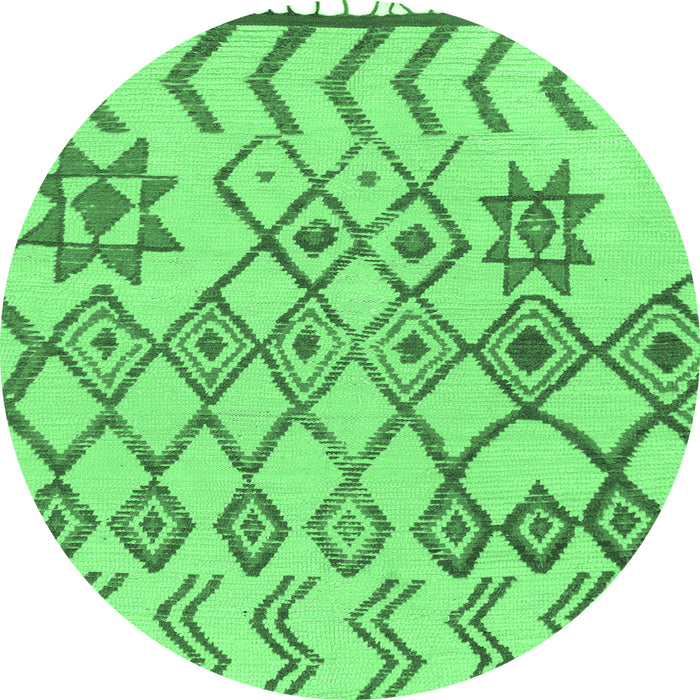 Round Solid Emerald Green Modern Rug, abs1797emgrn