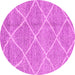 Round Abstract Pink Modern Rug, abs1798pnk