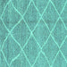 Square Abstract Turquoise Modern Rug, abs1798turq