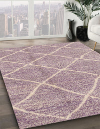 Abstract Rose Purple Modern Rug, abs1798